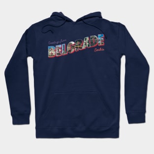 Greetings from Belgrade in Serbia Vintage style retro souvenir Hoodie